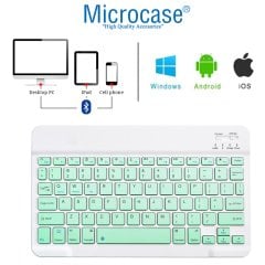 Microcase Tablet ve Telefonlar için Şarjlı Bluetooth Klavye + TR Klavye Sticker - AL2671 Yeşil