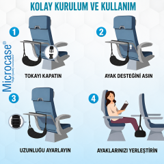 Microcase Uzun Yolculuk Uçuş Seyehat Ve Ev Ofis Araba Kullanımı Ayak Bacak Dinlenme Padi Ayak Bacak Hamağı 1 AD AL5627