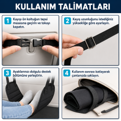 Microcase Uzun Yolculuk Uçuş Seyehat Ve Ev Ofis Araba Kullanımı Ayak Bacak Dinlenme Padi Ayak Bacak Hamağı 1 AD AL5627