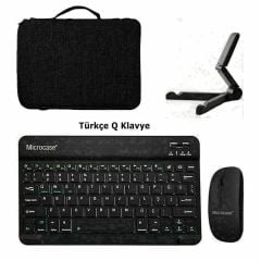 Microcase Lenovo Yoga Tab Plus 12.7 inch Tablet için Türkçe Bluetooth Klavye+Mouse+Tablet Standı-Siyah AL8126