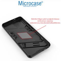 Microcase Xiaomi Redmi Note 12R 6.79 inch Matrix Serisi Armor Standlı Perfect Koruma Kılıf - Siyah AL3416