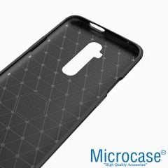 Microcase OnePlus 7T Pro Brushed Carbon Fiber Silikon Kılıf - Siyah