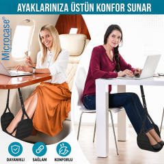 Microcase Uzun Yolculuk Uçuş Seyehat Ve Ev Ofis Araba Kullanımı Ayak Bacak Dinlenme Padi Ayak Bacak Hamağı 2 AD AL5627