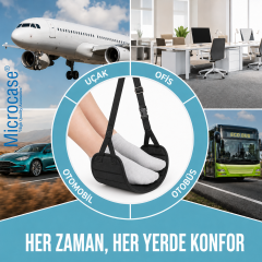 Microcase Uzun Yolculuk Uçuş Seyehat Ve Ev Ofis Araba Kullanımı Ayak Bacak Dinlenme Padi Ayak Bacak Hamağı 2 AD AL5627