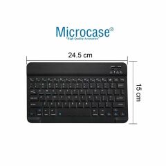 Microcase Apple iPad A16 11. Jenerasyon (2025) için Bluetooth Klavye (TR Sticker) + Bluetooth Mouse + Tablet Standı - AL2765