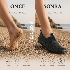 Microcase Unisex Siyah Deniz Ayakkabısı Nefes Alabilen Delikli Yapı Kaymaz Taban AL99098