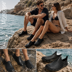 Microcase Unisex Siyah Deniz Ayakkabısı Nefes Alabilen Delikli Yapı Kaymaz Taban AL99098