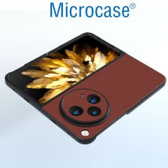 Microcase OnePlus Open /Oppo Find N3 için Deri Desenli Plastik Koruma Kılıf - AL3156