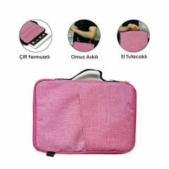 Microcase  Lenovo Tab Plus TB351FU Tablet Uyumlu Tablet Çanta+Türkçe Bluetooth Klavye +Mouse+ Standı - Pembe AL8127