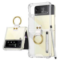 Microcase Samsung Galaxy Z Flip4 Parmak Tutuculu Kalemli Köşe Korumalı Kılıf - AL3162