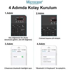 Microcase TCL TAB 10L Gen 4 ile Uyumlu Tablet Çanta+Türkçe Bluetooth Klavye +Mouse+ Standı - Pembe AL4382