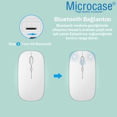 Microcase 1600 DPI Şarj Edilebilir 2.4 GHz Çift Modlu Bluetooth Kablosuz Mouse - Model AL2675 Siyah