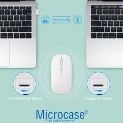 Microcase 1600 DPI Şarj Edilebilir 2.4 GHz Çift Modlu Bluetooth Kablosuz Mouse - Model AL2675 Siyah