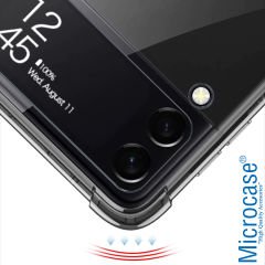 Microcase Samsung Galaxy Z Flip4 Parmak Tutuculu Kalemli Köşe Korumalı Kılıf - AL3162 Füme