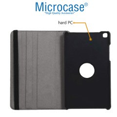 Microcase Samsung Galaxy Tab A 8.0 2019 T290 T295 T297 360 Derece Döner Standlı Deri Kılıf - Siyah