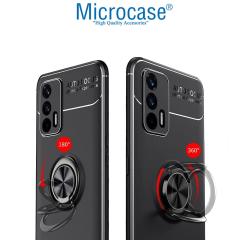 Microcase Realme GT 5G Focus Serisi Yüzüklü Silikon Kılıf - Siyah