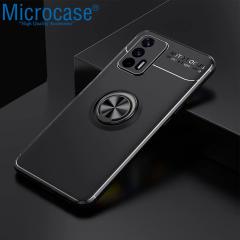 Microcase Realme GT 5G Focus Serisi Yüzüklü Silikon Kılıf - Siyah