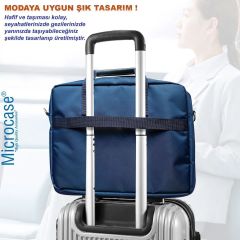 Microcase Huawei Matepad 12X 12 inch Tablet için Tablet Çantası 2 Bölmeli AL4228 Lacivert Gri Krem