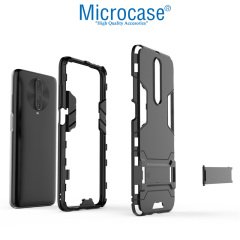 Microcase Xiaomi Redmi K30 Alfa Serisi Armor Standlı Perfect Koruma Kılıf - Siyah