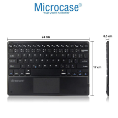 Microcase Apple iPad 10.2 inch Tablet ile Uyumlu Toucpad Bluetooth Klavye + Tablet Standı - Pembe AL5194