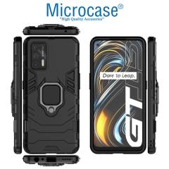 Microcase Realme GT 5G Batman Yüzüklü Armor Kılıf - Siyah