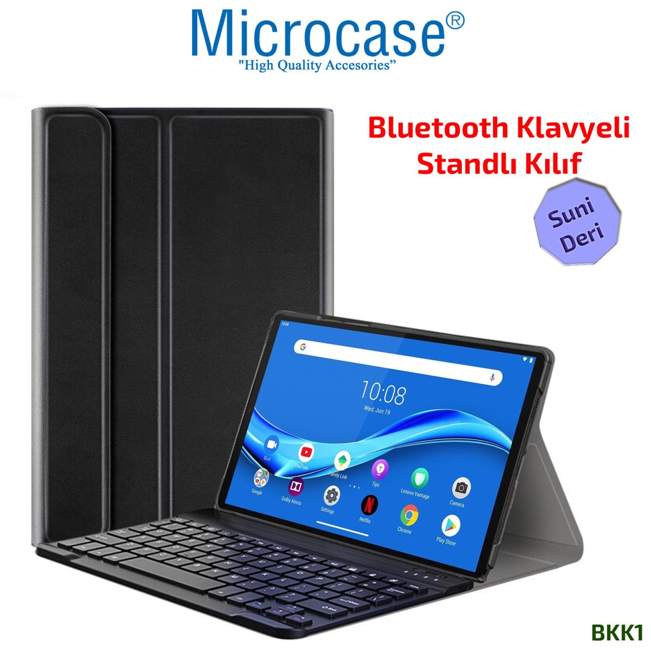 Microcase Lenovo M10 FHD Plus 10.3 inch TB-X606 X606F Bluetooth Klavyeli Standlı Kılıf - BKK1