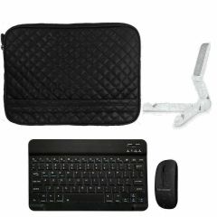 Microcase Lenovo Tab M10 TB-X306F 10.1  Tablet Kapitone Tablet Çanta + Bluetooth Klavye + Mouse + Tablet Standı - AL8123