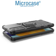Microcase Samsung Galaxy A73 5G Batman Serisi Yüzük Standlı Armor Kılıf - Siyah