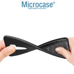 Microcase Xiaomi Redmi Note 8 Pro Leather Tpu Silikon Kılıf - Siyah + Tempered Glass Cam Koruma