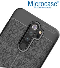 Microcase Xiaomi Redmi Note 8 Pro Leather Tpu Silikon Kılıf - Siyah
