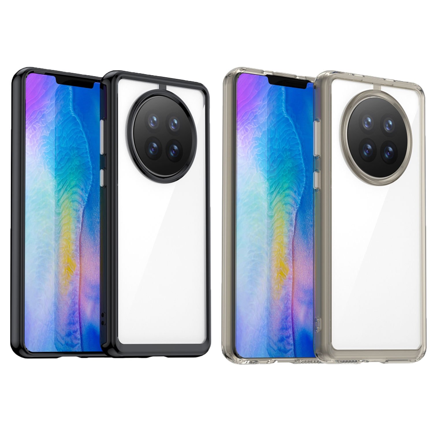 Microcase Huawei Mate 50 Pro Shield Serisi Darbeye Dayanıklı Yarı Esnek Plastik TPU Kılıf - AL8100