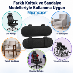 Microcase Microcase Ayarlanabilir Kayışlı Kolçak Minderi 23 cm Ergonomik Kol Desteği 2 Adet AL5630