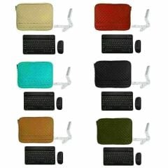 Microcase Lenovo M10 FHD Plus 10.3 TB-X606 X606F Tablet Kapitone Tablet Çanta + Bluetooth Klavye + Mouse + Tablet Standı - AL8123