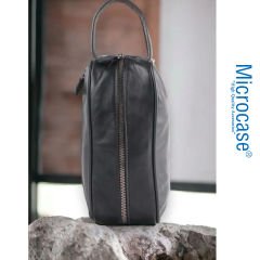 Microcase Unisex 2 Gözlü Günlük Portföy Tıraş Makyaj   Kuzu Derisi El Çantası-AL4433