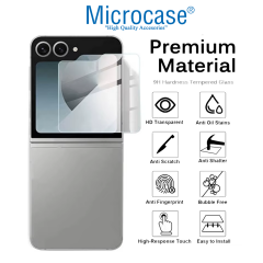 Microcase Samsung Galaxy Z Flip5 Telefon Arkası için Tempered Cam AL5351