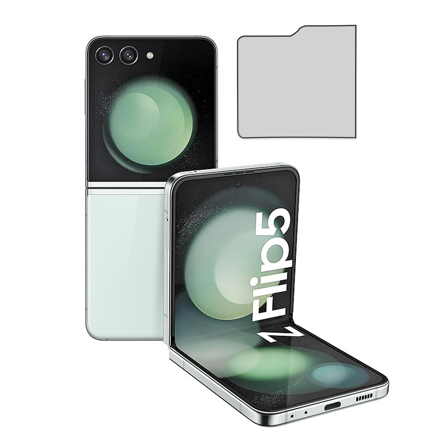 Microcase Samsung Galaxy Z Flip5 Telefon Arkası için Tempered Cam AL5351