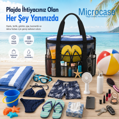 Microcase 5 Gözlü Kum Tutmayan Hafif Plaj Kumsal Havuz Tatil Çantası 1 AD AL5633