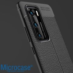 Microcase Huawei P40 Leather Tpu Silikon Kılıf - Siyah