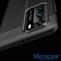 Microcase Huawei P40 Leather Tpu Silikon Kılıf - Siyah