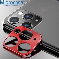 iPhone 12 Mini Kamera Lens Halkası - Kapalı Tasarım Kırmızı