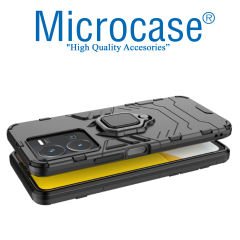 Microcase Vivo Y35 Batman Serisi Yüzük Standlı Armor Kılıf - Siyah AL3349