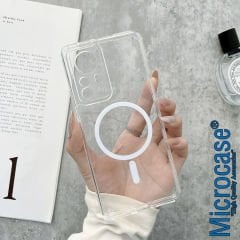 Microcase Xiaomi 12 /12X / 12S için Magsafe Manyetik Darbeye Dayanıklı Yarı Esnek Plastik TPU Şeffaf Kılıf - AL8115