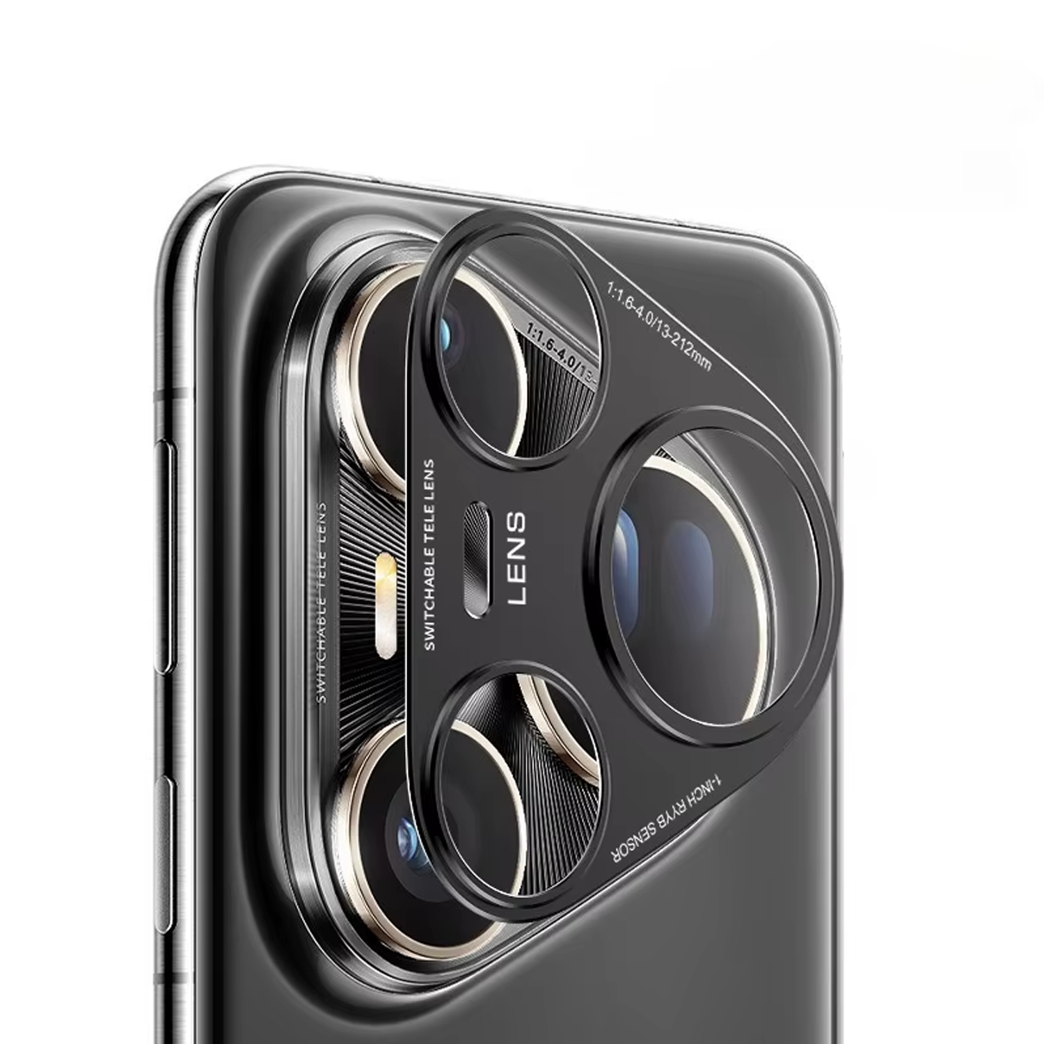 Microcase Huawei Pura 80 Pro / Pura 80 Pro Plus Uyumlu Kamera Lens Koruma Halkası - Kapalı Tasarım -Siyah AL3401