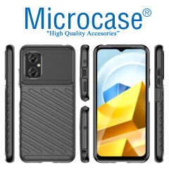 Microcase Xiaomi Poco M5 Thunder Serisi Darbeye Dayanıklı Silikon Kılıf - Siyah AL3421
