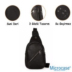 Microcase Unisex 3 Gözlü Suni Deri Çapraz Askılı Omuz ve Göğüs Çantası -AL4443
