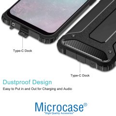 Microcase Samsung Galaxy A20s King Serisi Armor Perfect Koruma Kılıf - Siyah