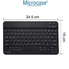 Microcase Lenovo Yoga Tab Plus 12.7 inch Tablet Uyumlu Tablet Çanta+Türkçe Bluetooth Klavye +Mouse+ Standı AL4383 Lacivert