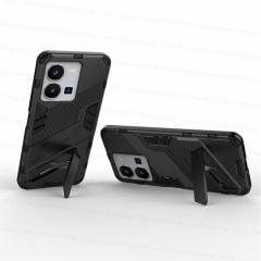 Microcase Vivo Y22S /Vivo Y22 4G /Vivo Y35 Matrix Serisi Armor Standlı Perfect Koruma Kılıf - Siyah AL3416