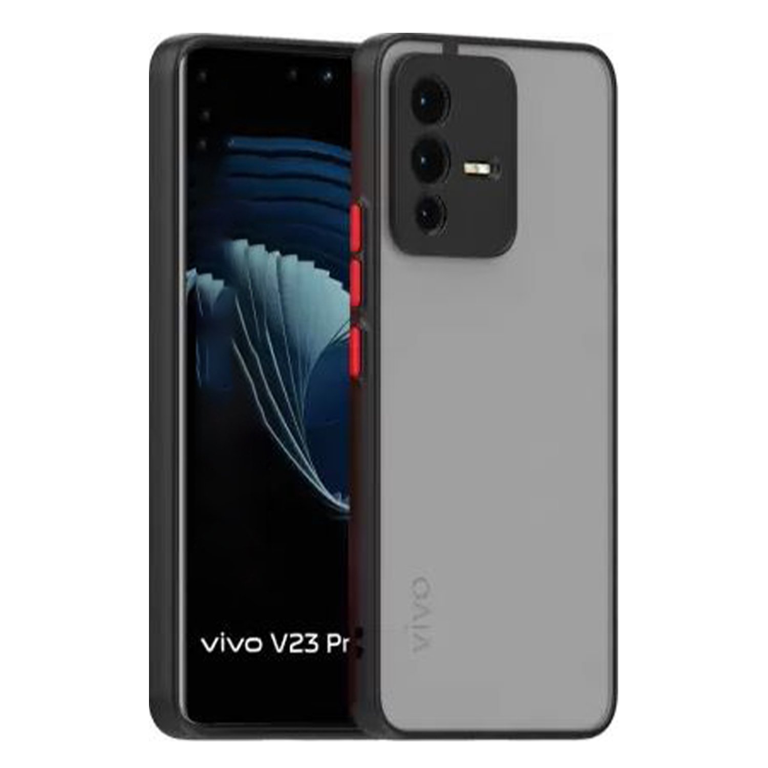 Microcase Vivo V23 5G London Serisi Darbeye Dayanıklı Kılıf - Buzlu Siyah