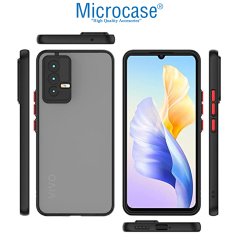 Microcase Vivo V23 5G London Serisi Darbeye Dayanıklı Kılıf - Buzlu Siyah